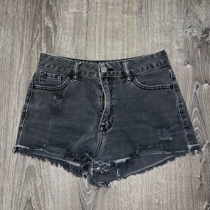 Black jean shorts